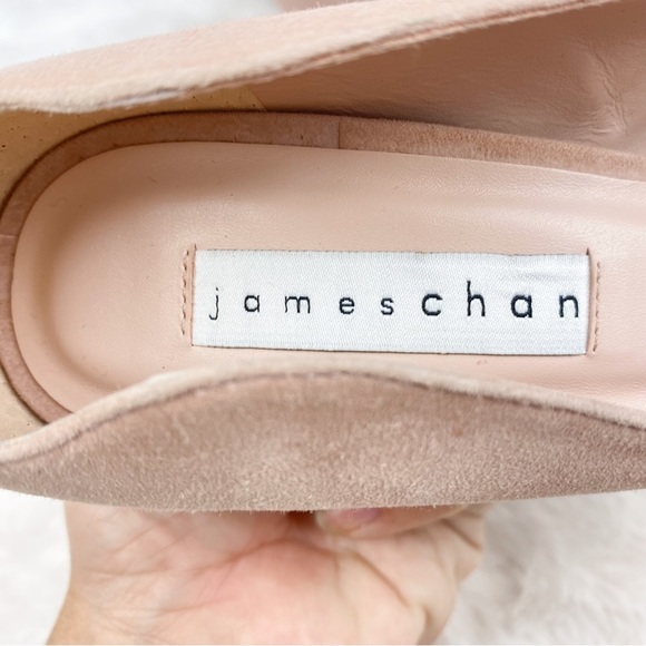 New James Chan Nude Ellie Suede Block Pump heels Size 6 - Picture 6 of 7